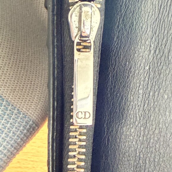 $1295 Authentic CHRISTIAN DIOR Made in ITALY Unisex Blue Bifold Long Wallet - Picture 10 of 13